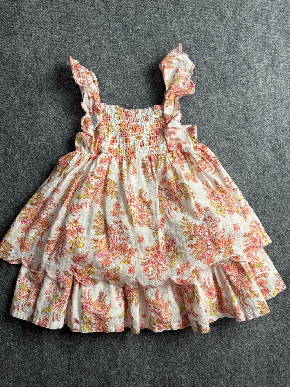 Jadon Wu Girls 4T White Floral Ruffled Sundress sleeveless